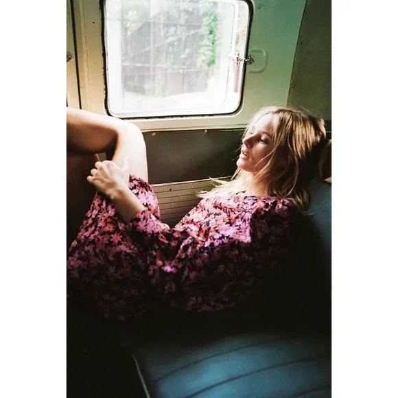 ZARA Floral Print Dress with Back Cutout Black/ Pink Small NWT - Picture 7 of 8